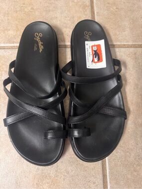 Seychelles Black Multi-Strap Slide Sandals